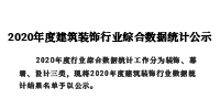 2020年度建筑裝飾行業(yè)綜合數(shù)據(jù)統(tǒng)計(jì)公示